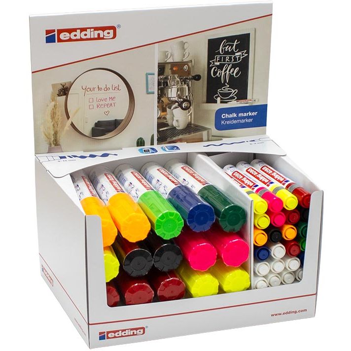 Edding - Krijtmarker e-4090, e-4095, display van 44 stuks