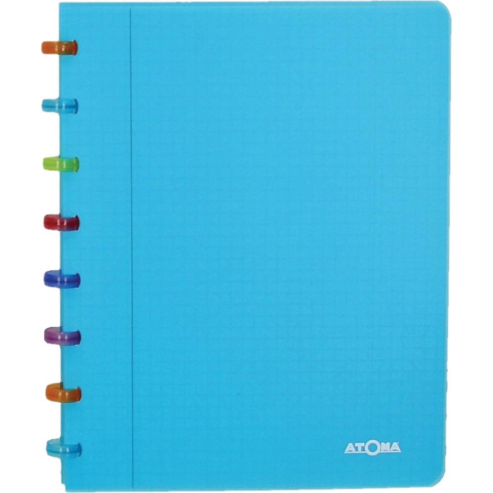 Atoma - Carnet Tutti Frutti, ft A5, 144 pages, carreaux 5 mm, turquoise transparent