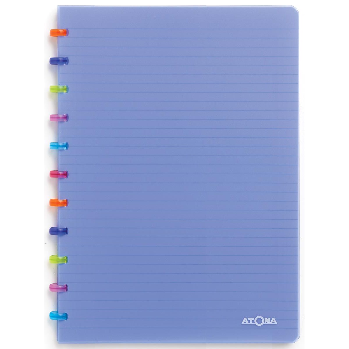 Atoma - Tutti Frutti schrift, ft A4, 144 bladzijden, gelijnd, transparant blauw
