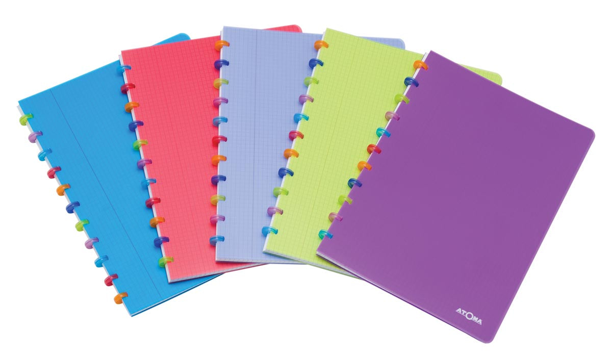 Atoma - Tutti Frutti schrift, ft A4, 144 bladzijden, gelijnd, geassorteerde kleuren