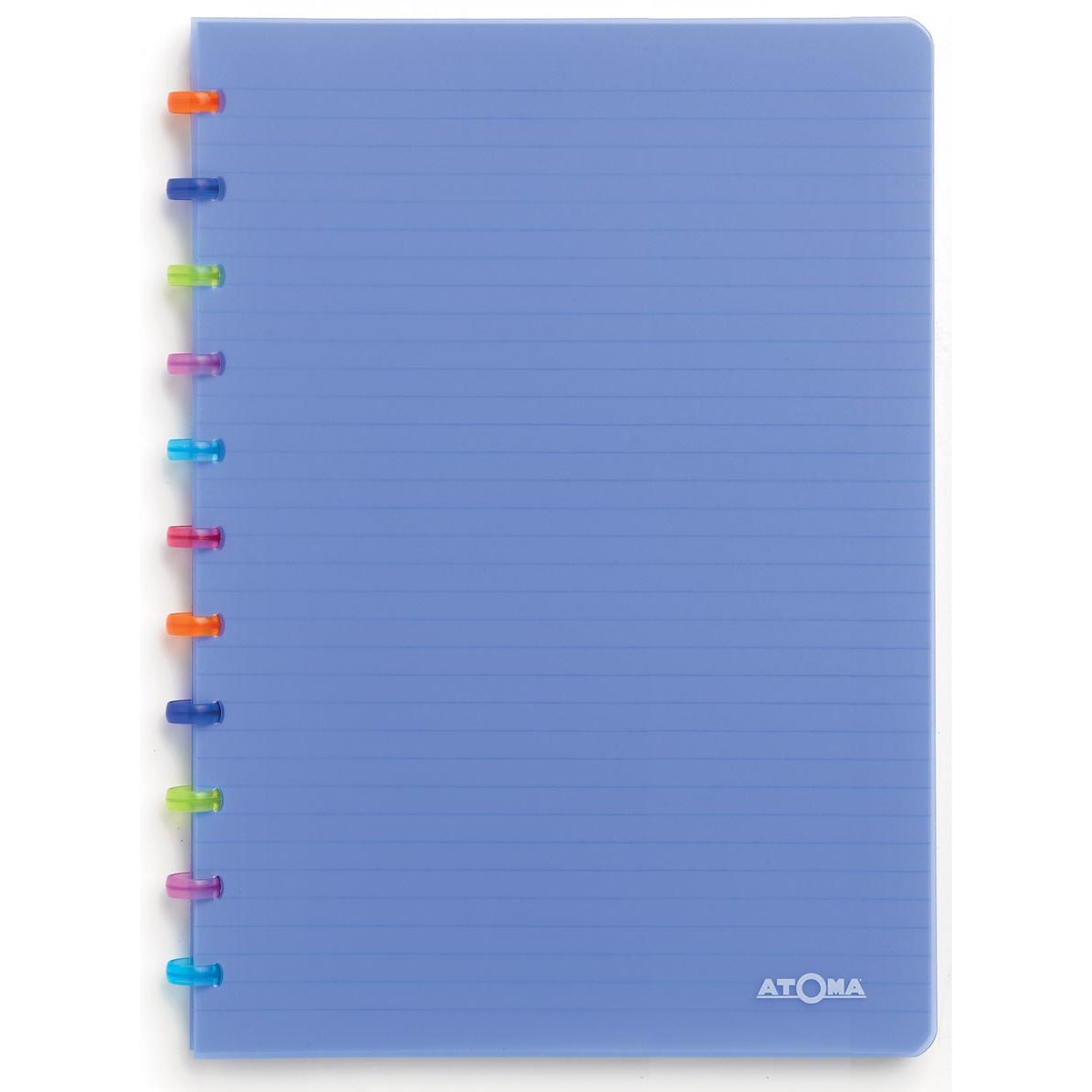 Atoma - Cuaderno Tutti Frutti, ft A4, 144 páginas, cuadriculado 5 mm, azul transparente