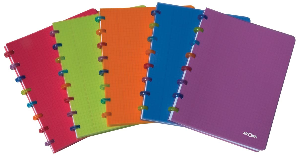 Atoma - Cuaderno Tutti Frutti, ft A4, 144 páginas, cuadriculado 5 mm, colores surtidos