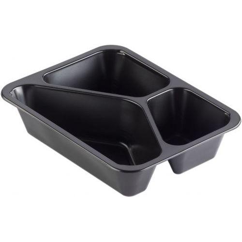 Timmers - Menu container pp black 3 compartments 227x178x43mm 810cc 216 pieces