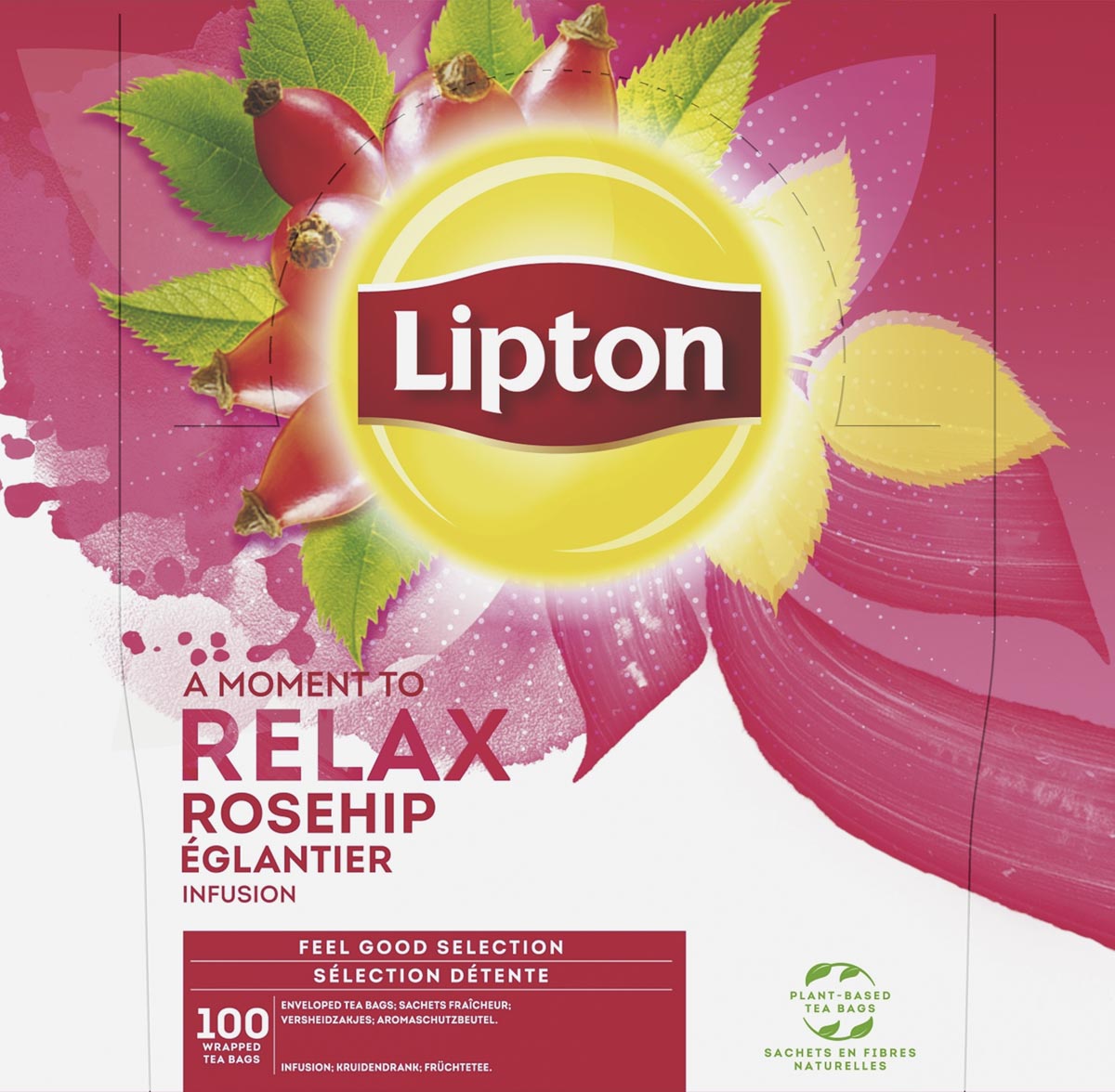 Lipton Tea Company - tè, rosa canina, infuso, scatola da 100 bustine