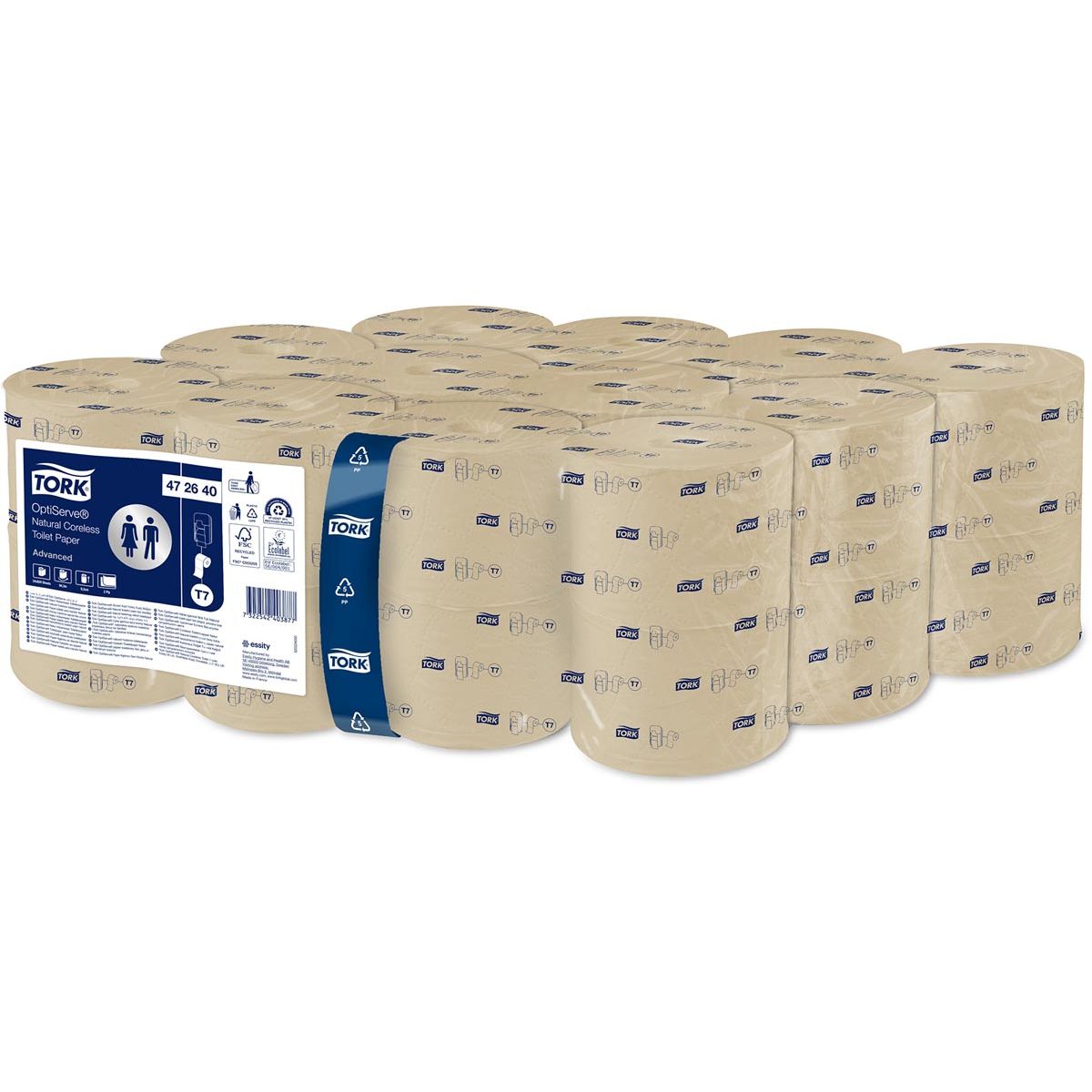 Tork - Papier toilette t7 advanced coreless naturel