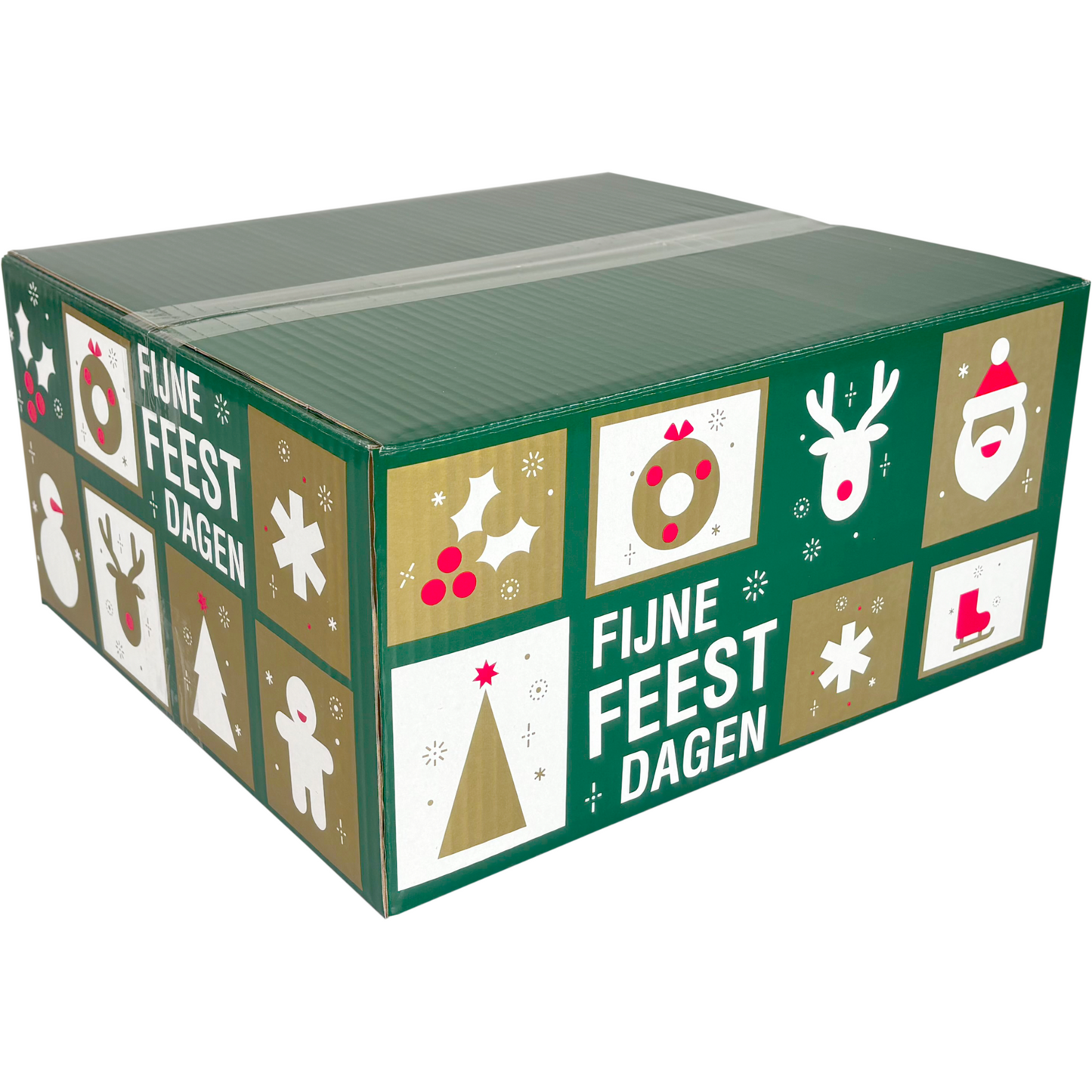Klika - Kerstpakketdoos | Tegels | golfkarton | 35x32.5x17cm | Kerstmis | b | 10 stuks