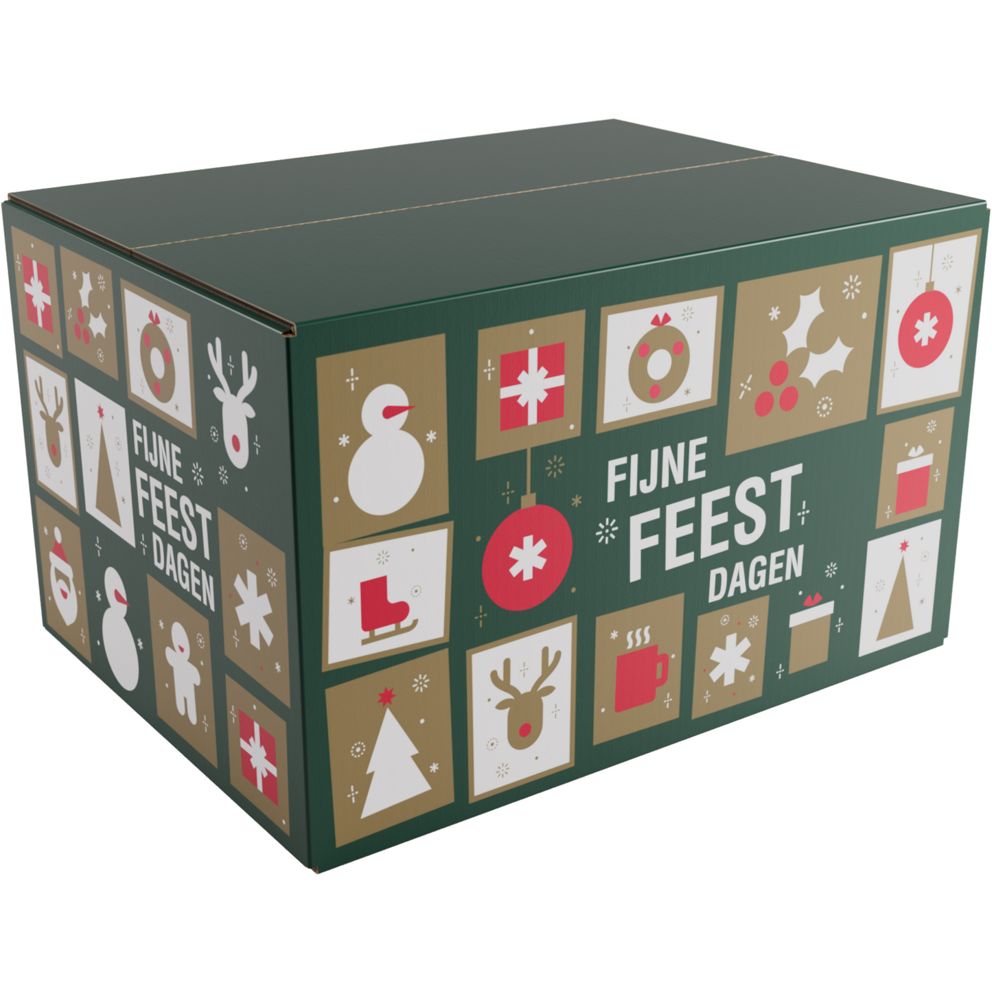 Klika - Kerstpakketdoos | Tegels | golfkarton | 39x29x23cm | Kerstmis | c | 10 stuks