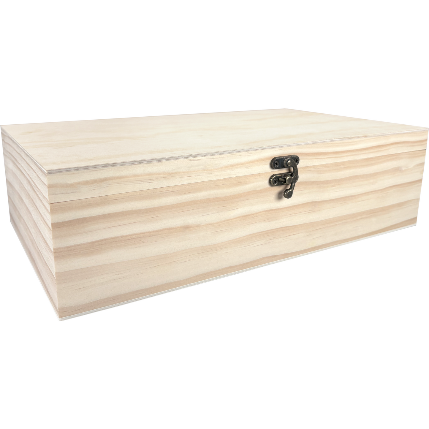 Klika - Wijnkist | 2 flessen | scharnierdeksel | 340x195x95mm | hout | naturel | 16 stuks