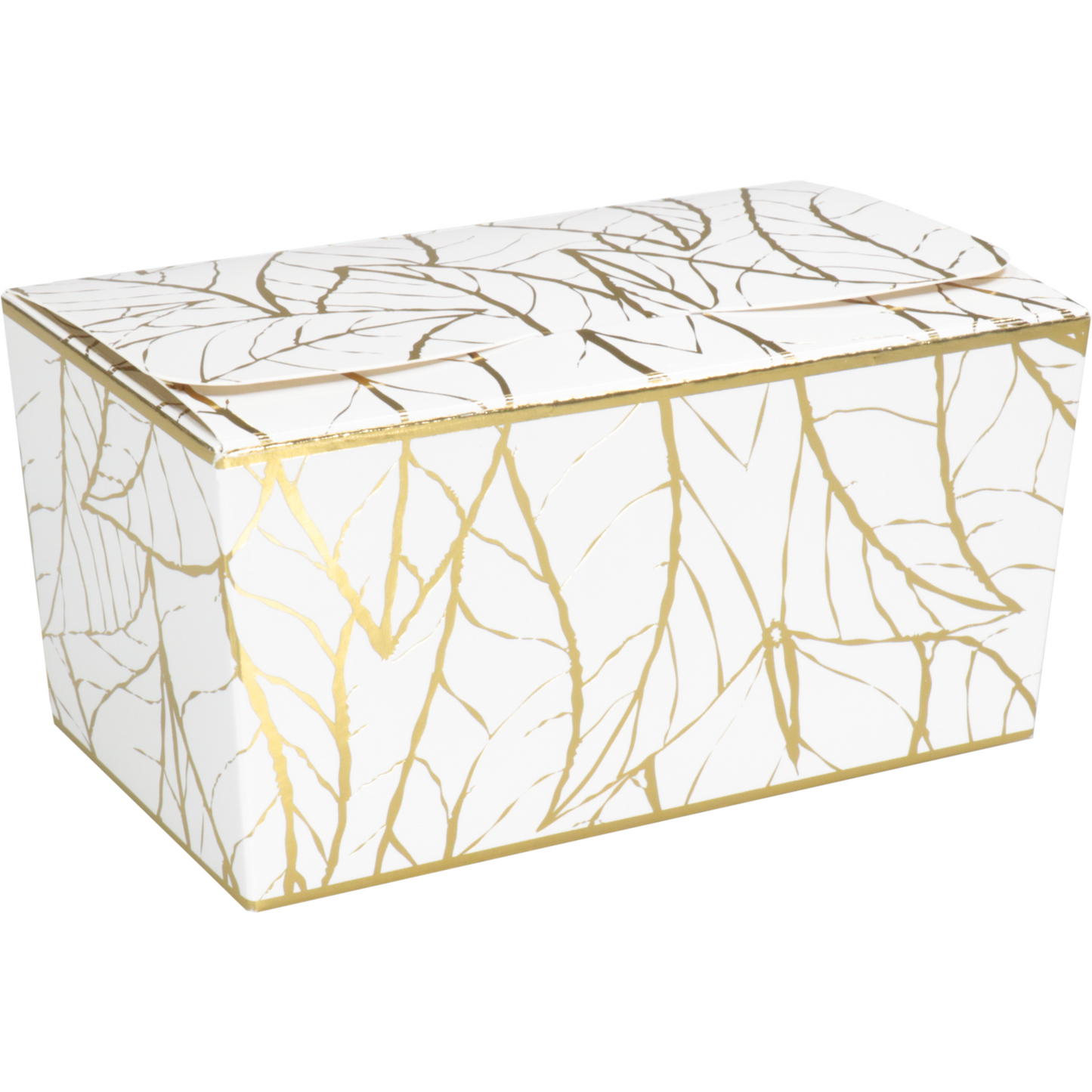 Depa - Ballotin | Leaves | karton + PP | 500gr | 132x76x70mm | wit/goud | 150 stuks