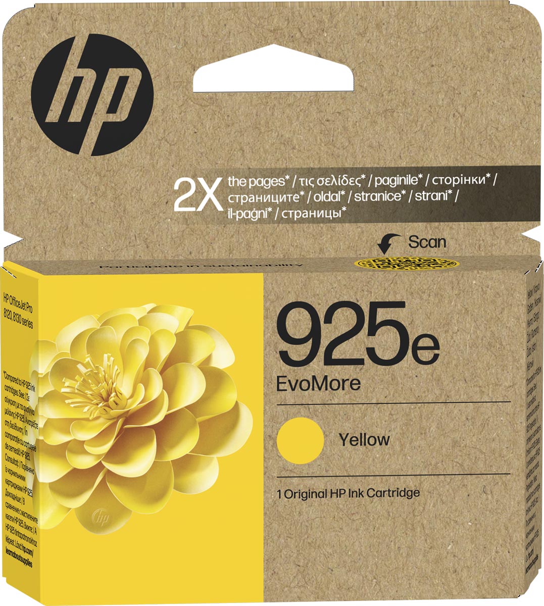 HP - inktcartridge 925e, 800 pagina's, OEM 4K0W2PE, geel