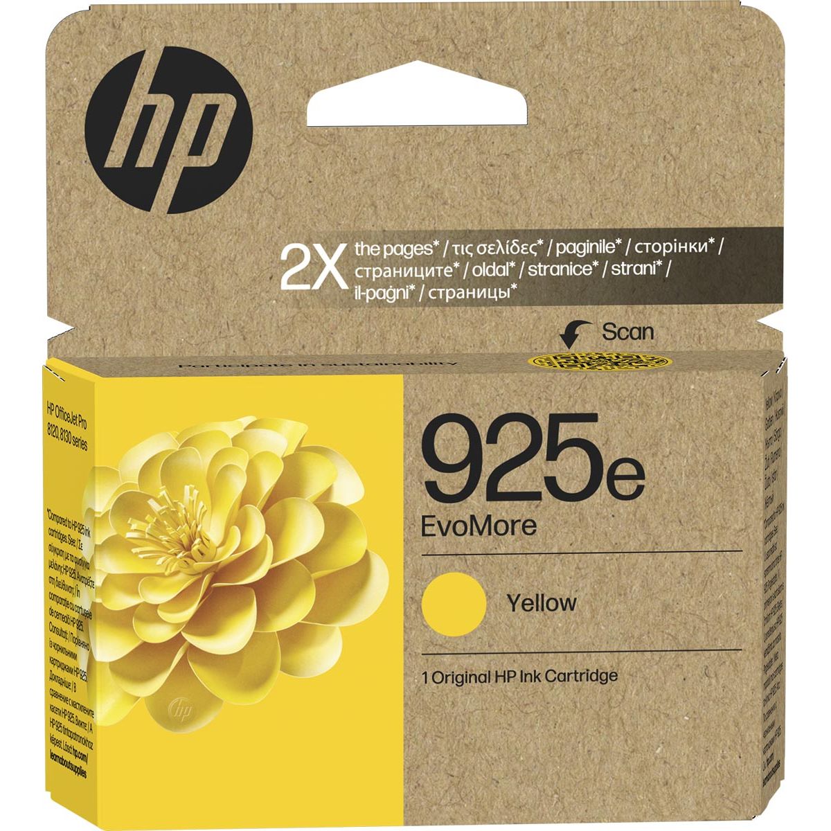 HP - inktcartridge 925e, 800 pagina's, OEM 4K0W2PE, geel