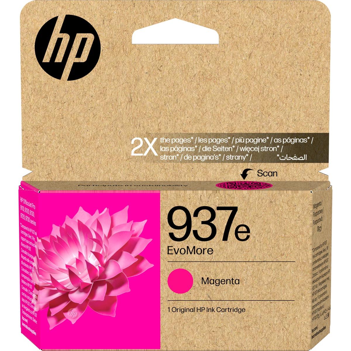HP - inktcartridge 937e, 1.650 pagina's, OEM 4S6W7NE, magenta