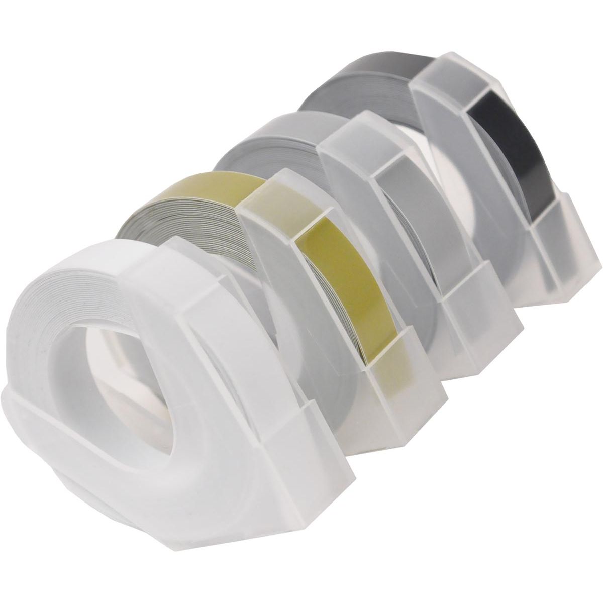 Desq - e voor lettertang 9 mm, traditioneel, blister van 4 kleuren