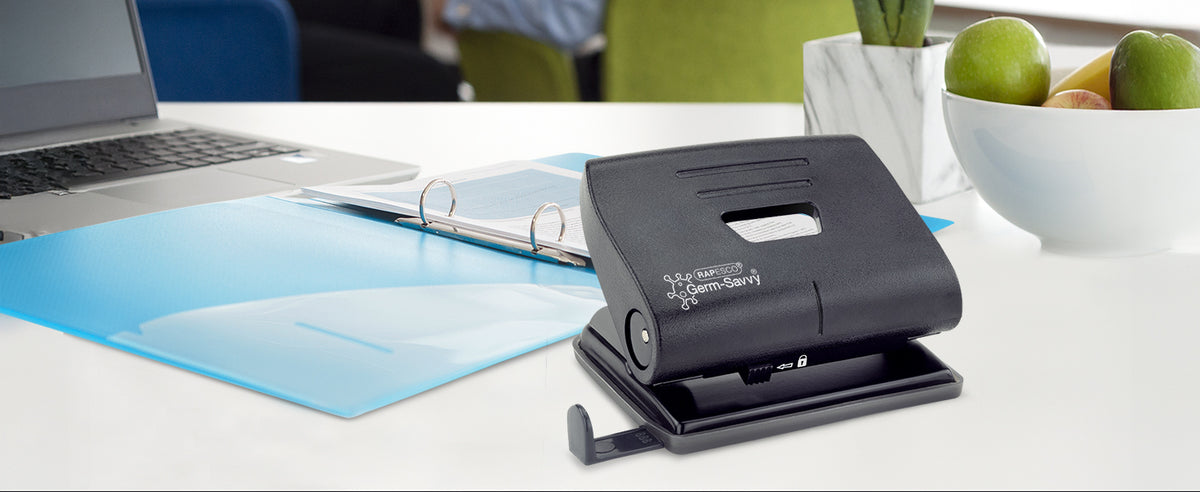 Rapesco - Perforator germ-savvy 820-p 2gaats zwart