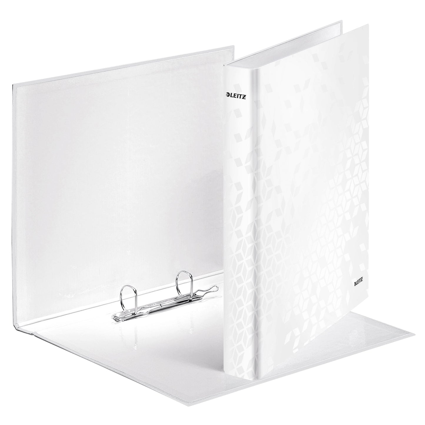 Leitz - Raccoglitore ad anelli WOW A4 maxi a 2 anelli con meccanismo a D 25 mm bianco