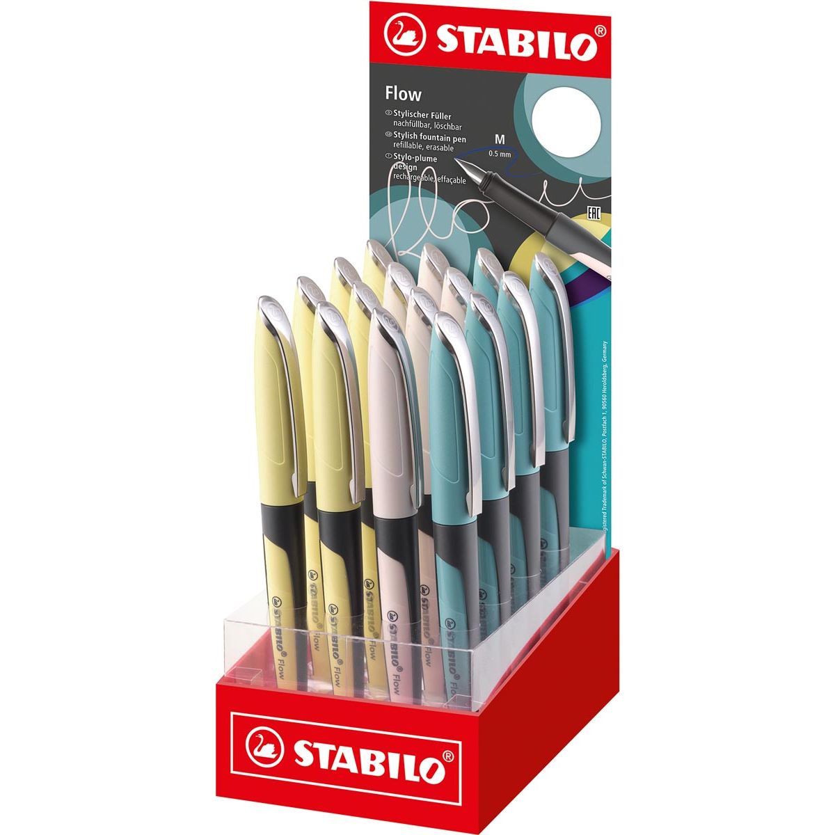 STABILO - Pluma estilográfica Flow MODERN OFFICE, display de 16 piezas