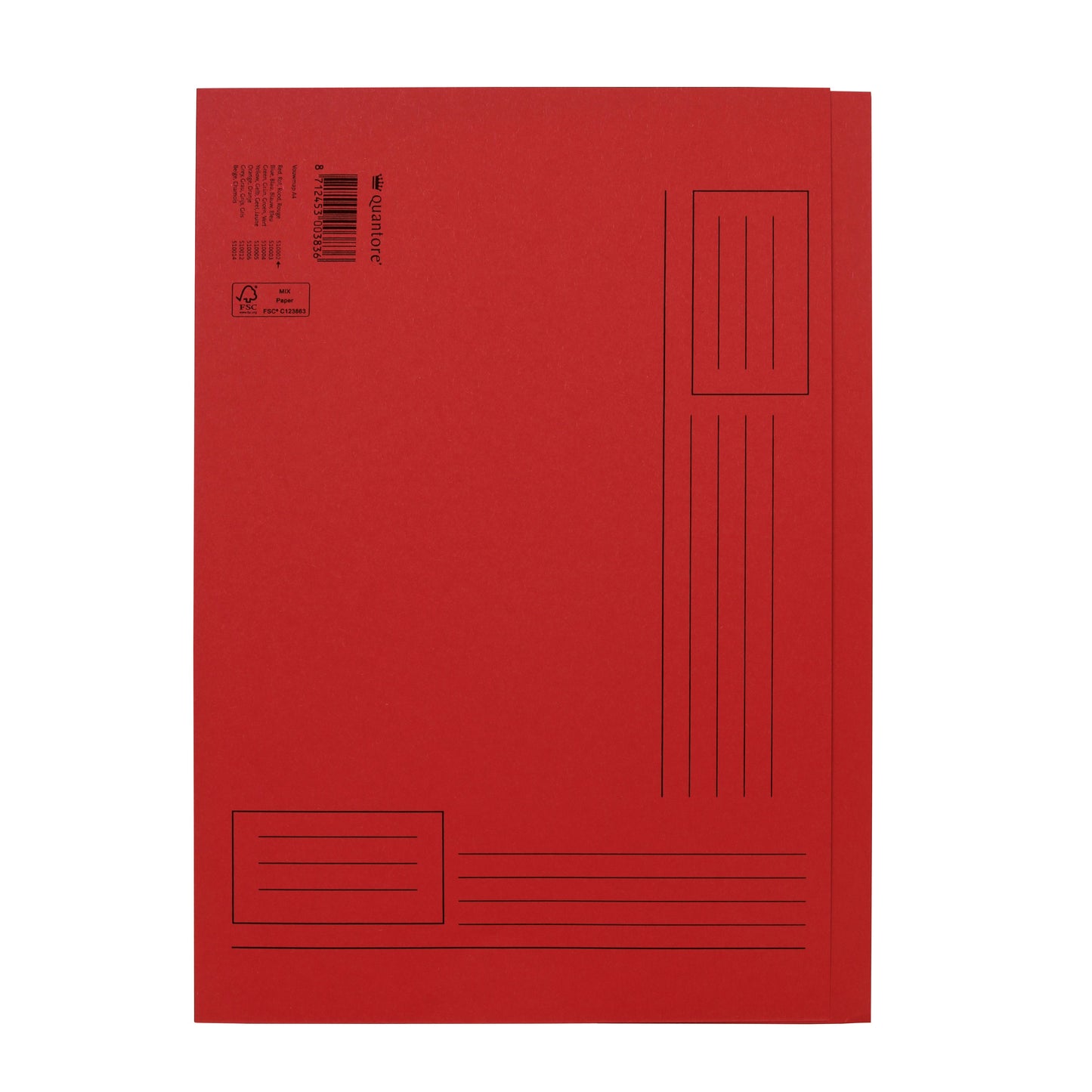 Quantore - Folding folder A4 uneven side 250gr red