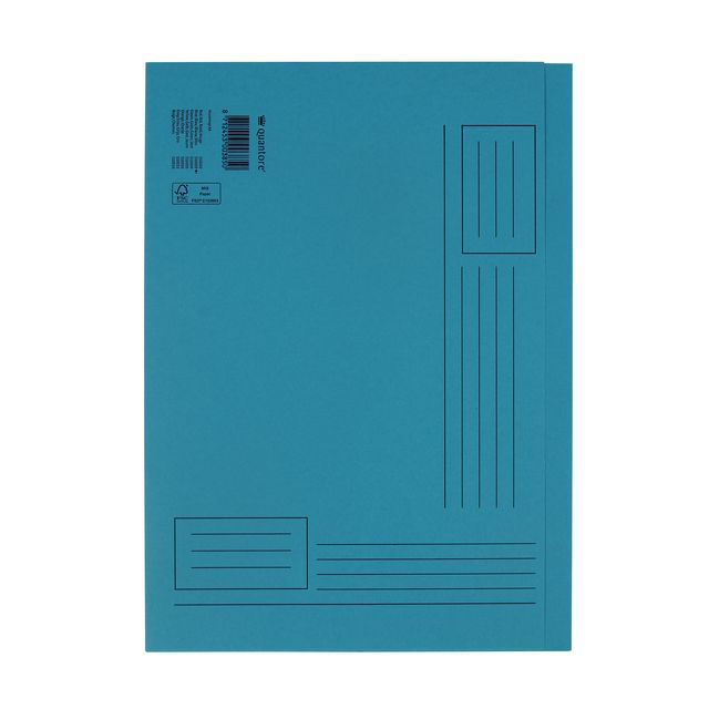 Quantore - Faltmappe A4 unebene Seite 250gr blau | 10 Stück
