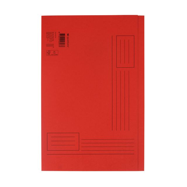 Quantore - Folding folder Folio uneven side 250gr red | 10 pieces