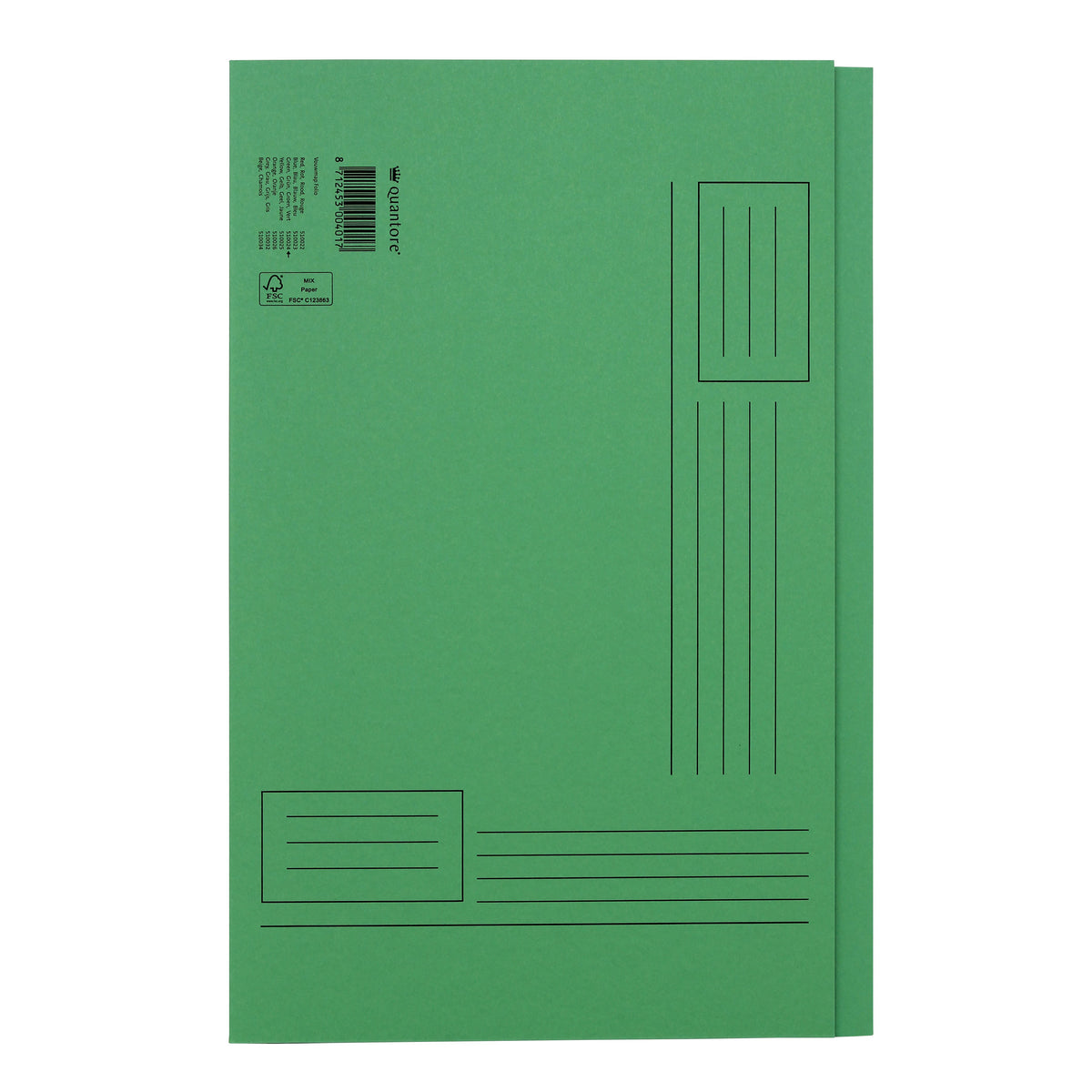Quantore - Vouwmap fo ongelijke zijde 320gr groen