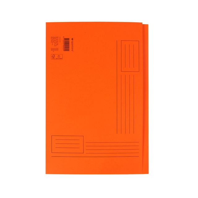 Quantore - Dossier pliant Folio côtés irréguliers 250gr orange | 10 pièces