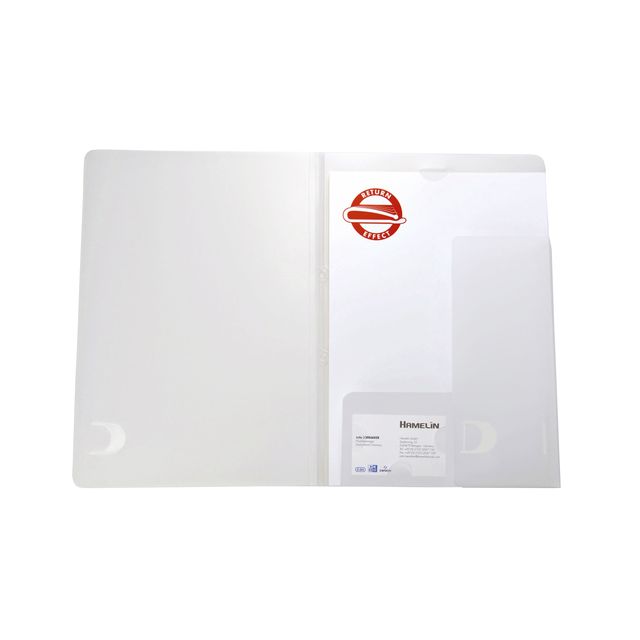 Oxford - Offertemap A4 met insteektas 2 kleppen 0,5mm PP transparant | 10 stuks