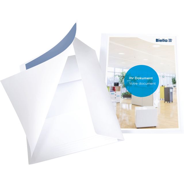 Biella - Dossier offre Pearl 2 A4 avec pochette 3 rabats blanc