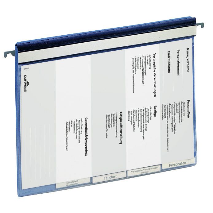 Durable - Carpeta para personal 5 compartimentos + barra para colgar azul | 5 piezas