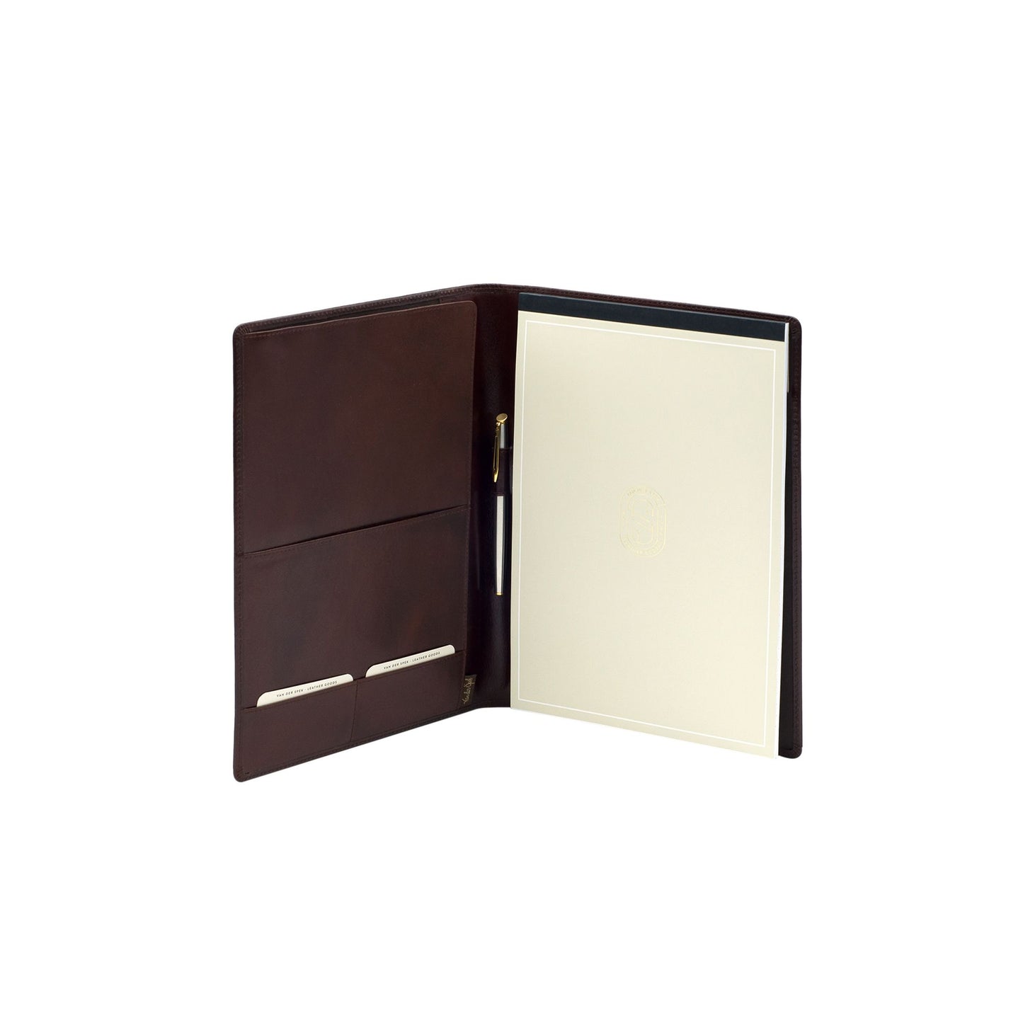 Van der Spek - Writing folder A4 buffalo leather brown