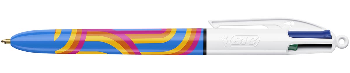 BIC - Colours Lines 4-kleurenbalpen, medium, medium, blauw