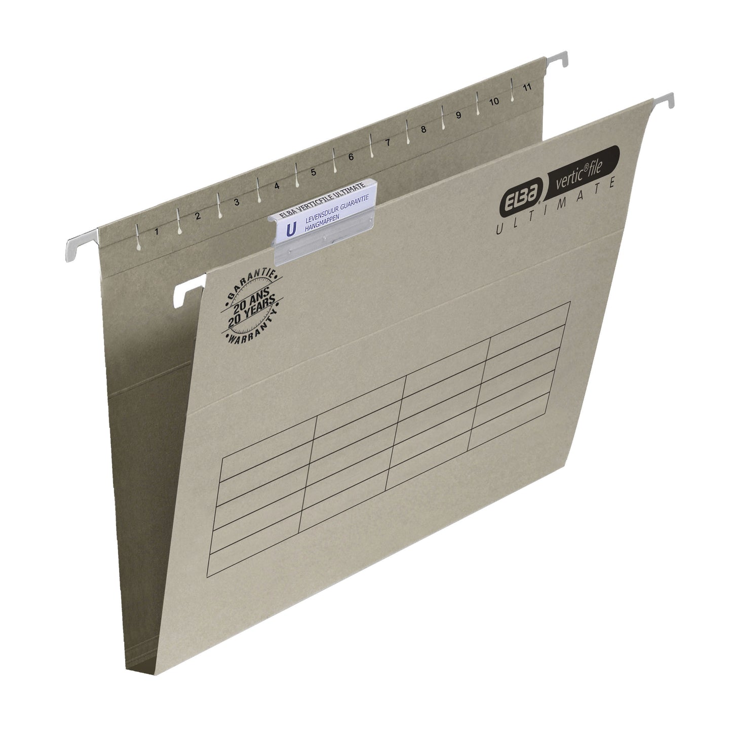Elba - Hangmap verticfile e a4 30mm grijs | 25 stuks