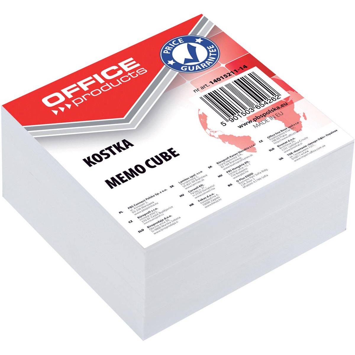 OFFICE products - vulling memokubus, 8,5 x 8,5 x 4 cm, wit