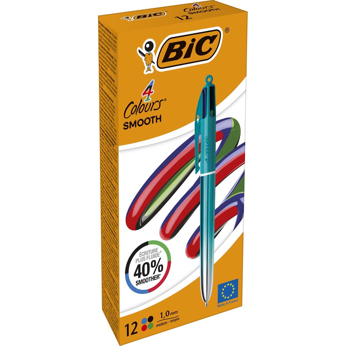 Bic - Colors Smooth Gradiant Penna a sfera 4 colori, media, verde