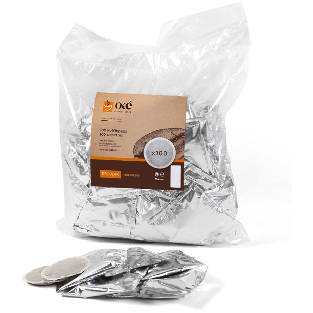 OKE Koffie - Oké koffiepads, o compatible, Regular, pak van 100 pads