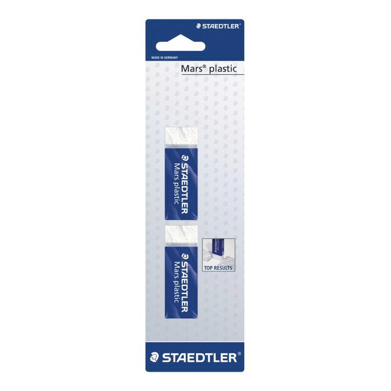 Staedtler - gum Plastic, wit, blister van 2 stuks