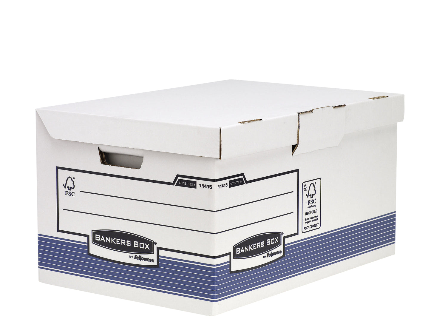 Bankers Box - Archive box System fold flip top maxi white blue