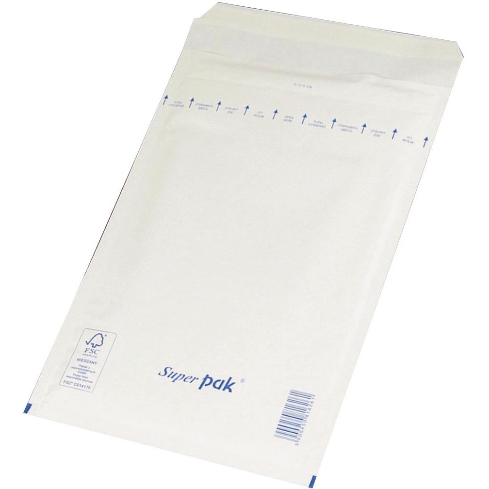 OFFICE products - luchtkussenenveloppen, met stripsluiting, 220 x 265 mm, wit, pak van 10 stuks