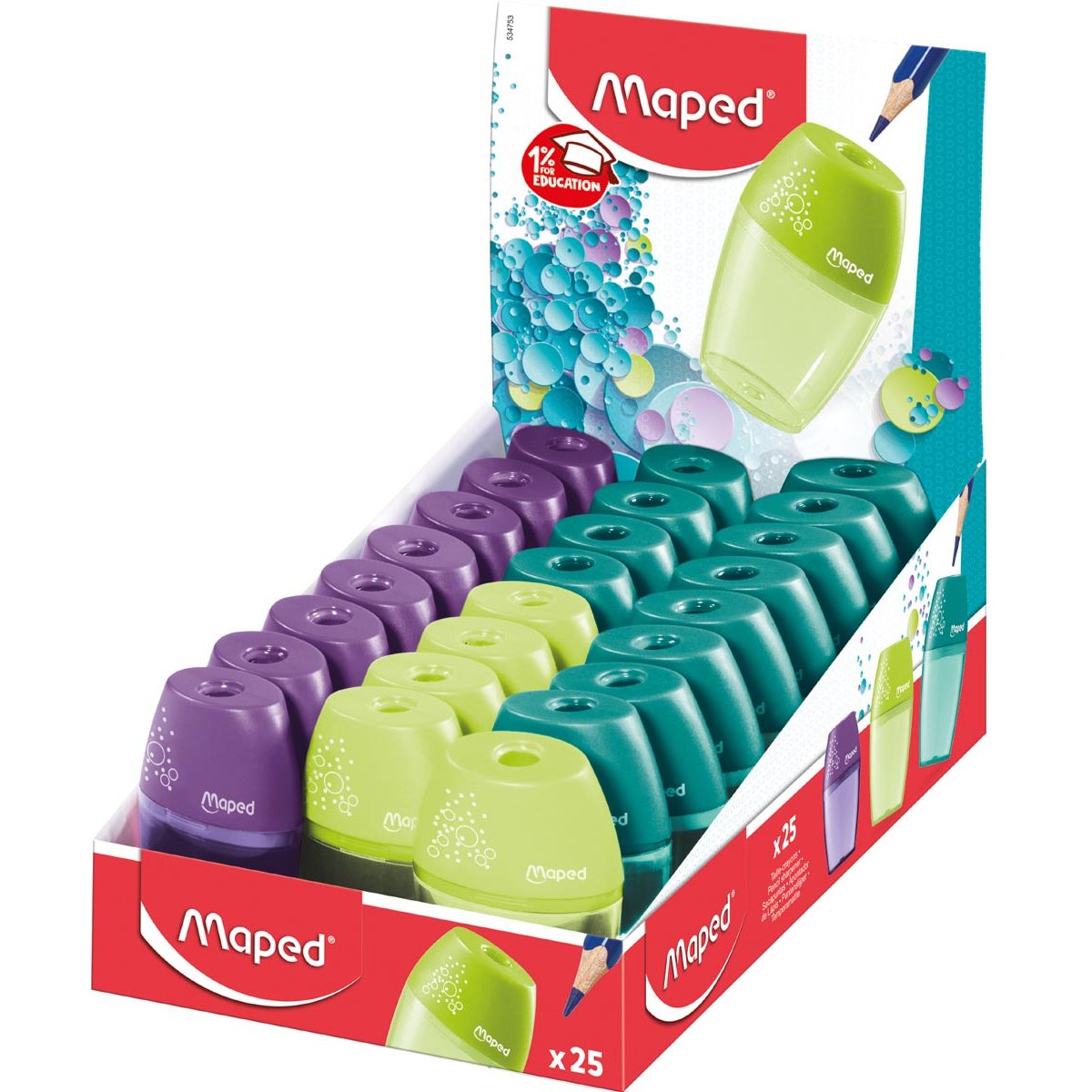 Maped - potloodslijper Shaker 1 gaats, geassorteerde kleuren