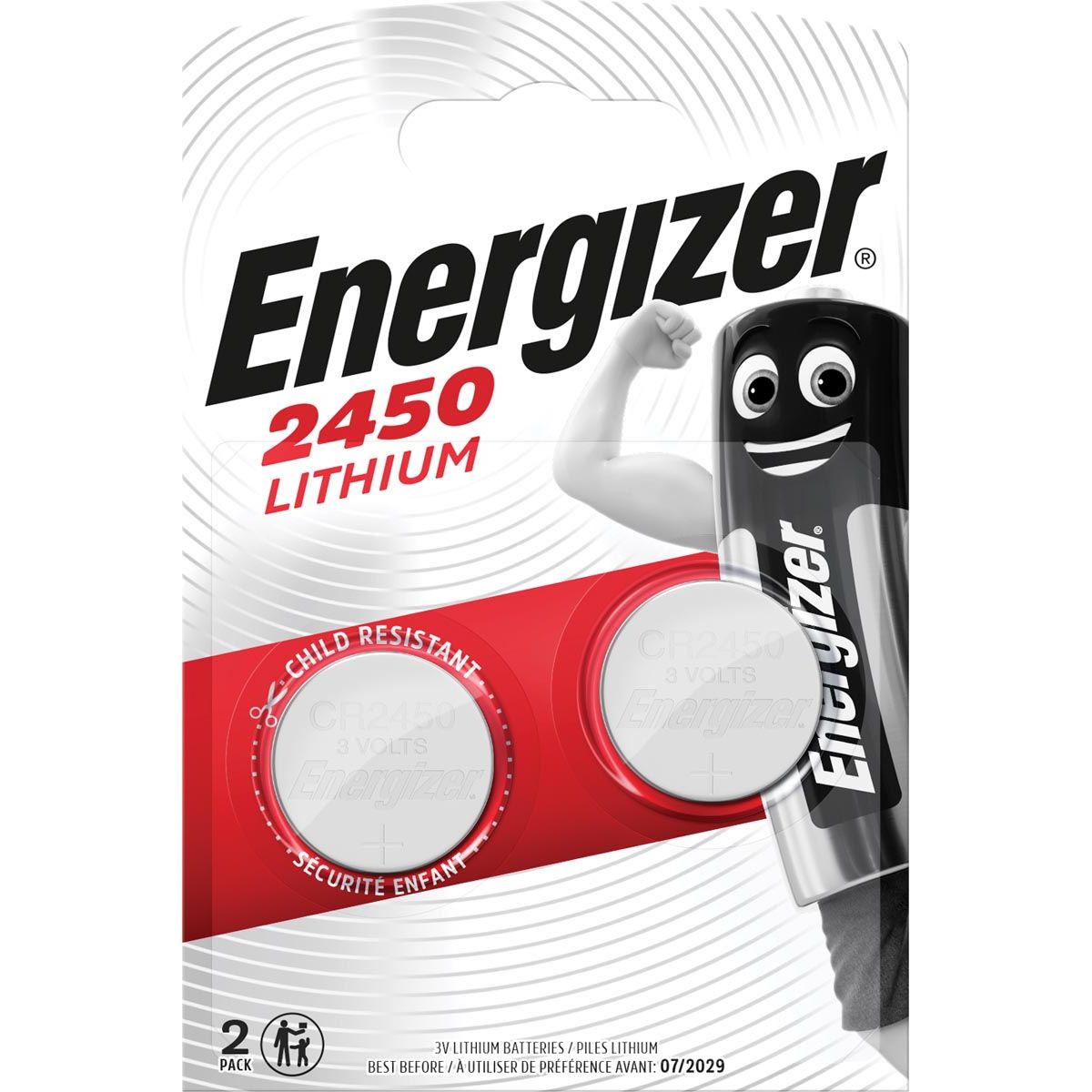 Energizer - knoopcel CR2450, blister van 2 stuks