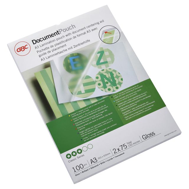 GBC – Laminierfolie A3 2x75 Mikron glänzend