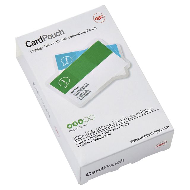GBC - Laminating cover luggage label 64x108mm 125micron