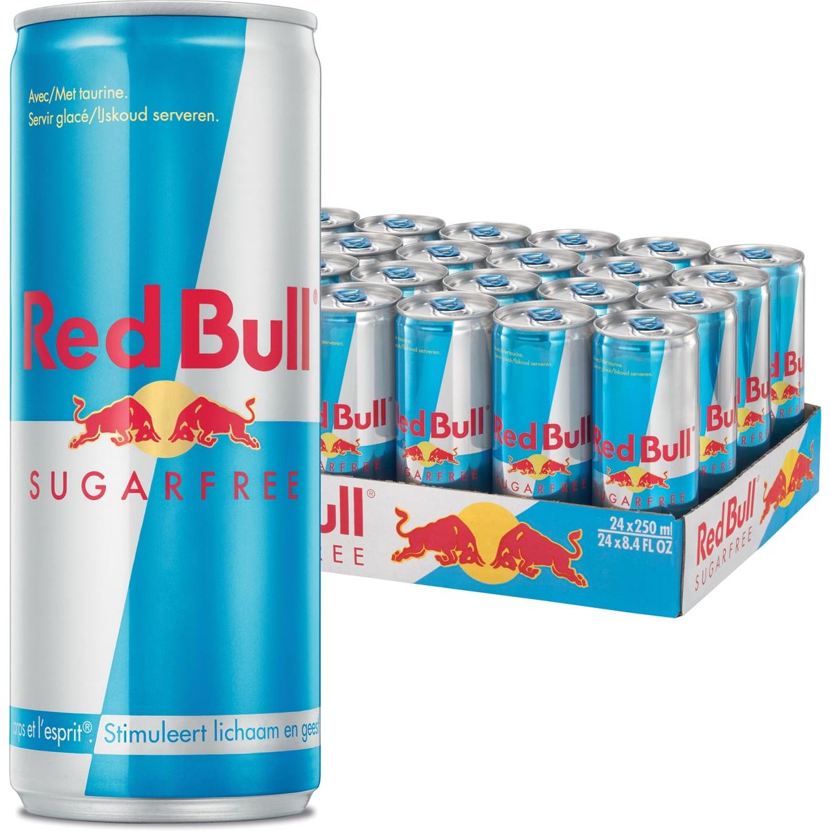 Red Bull - energiedrank, sugarfree, blik van 25 cl, pak van 24 stuks