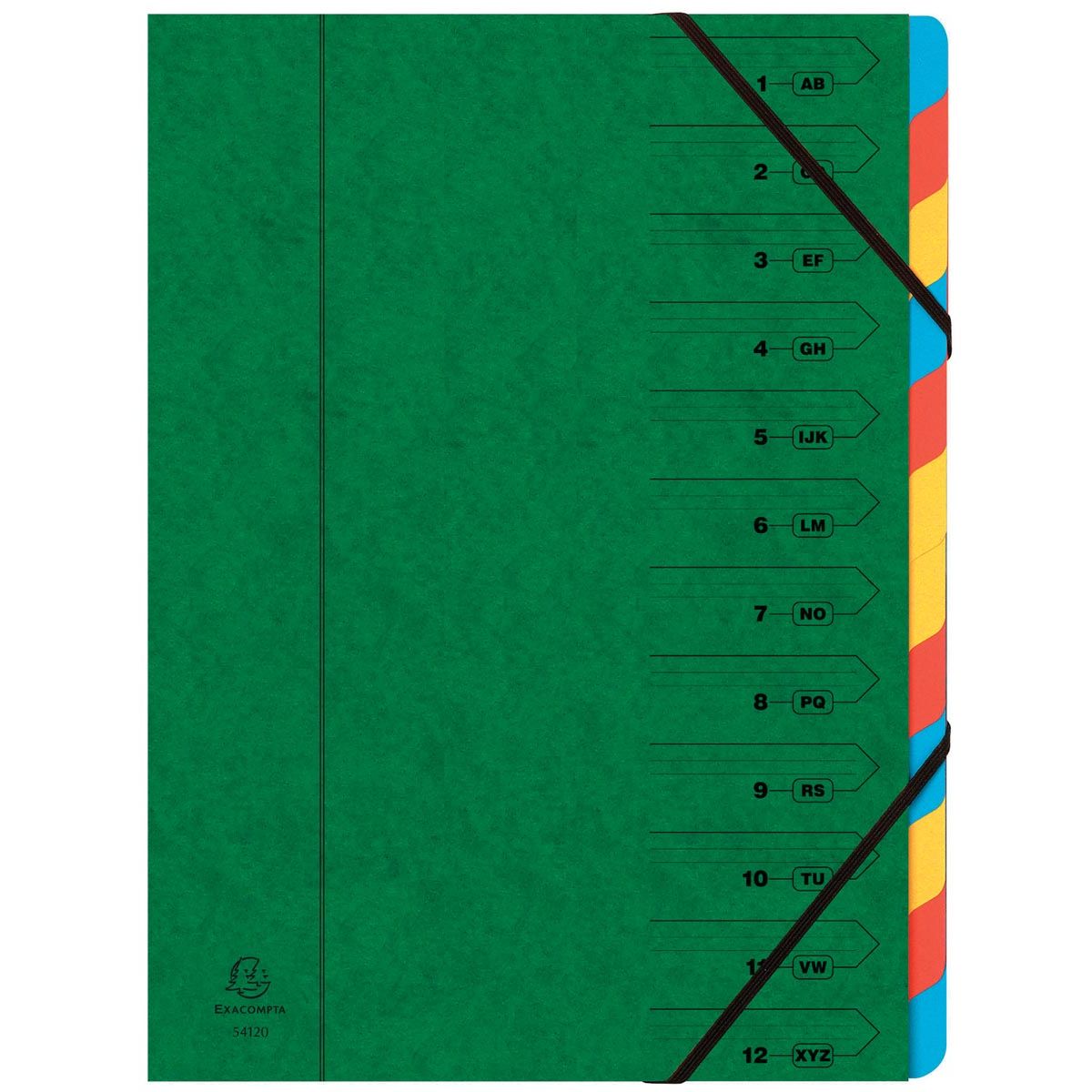 Exacompta - Carpeta clasificadora 12 piezas, verde
