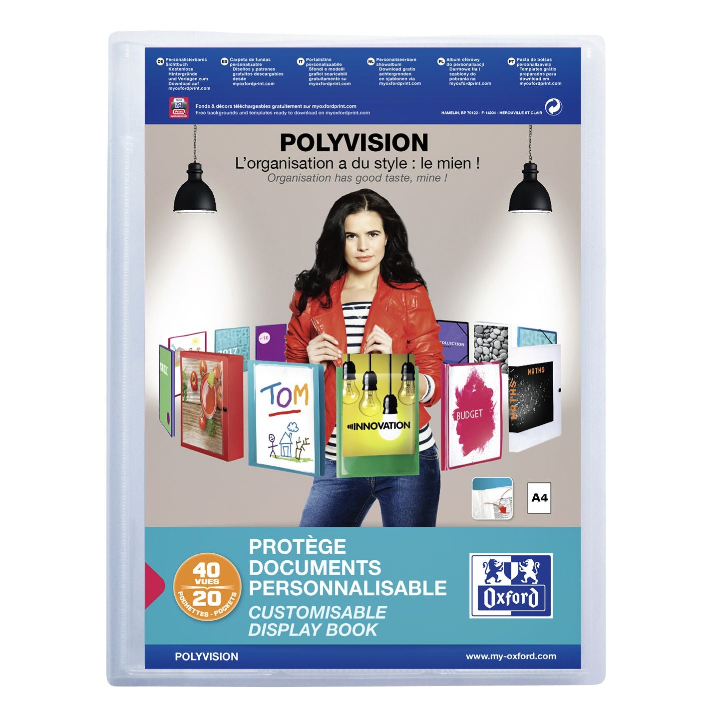 Oxford - lbum Polyvision A4 20-tassen PP transparant
