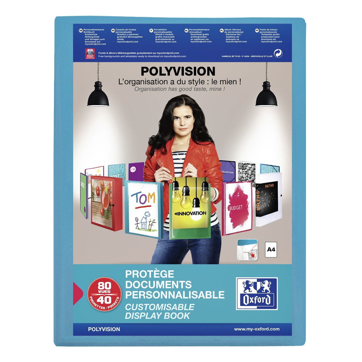 Oxford - lbum Polyvision A4 40-pockets PP blue | 12 pieces