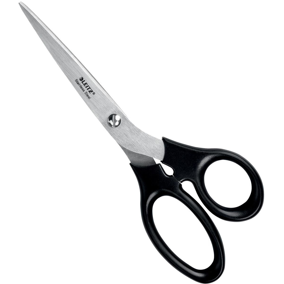 Leitz - schaar, ft 20 cm, rechts en links, scherpe punt, RVS, zwart, blister van 1 stuk