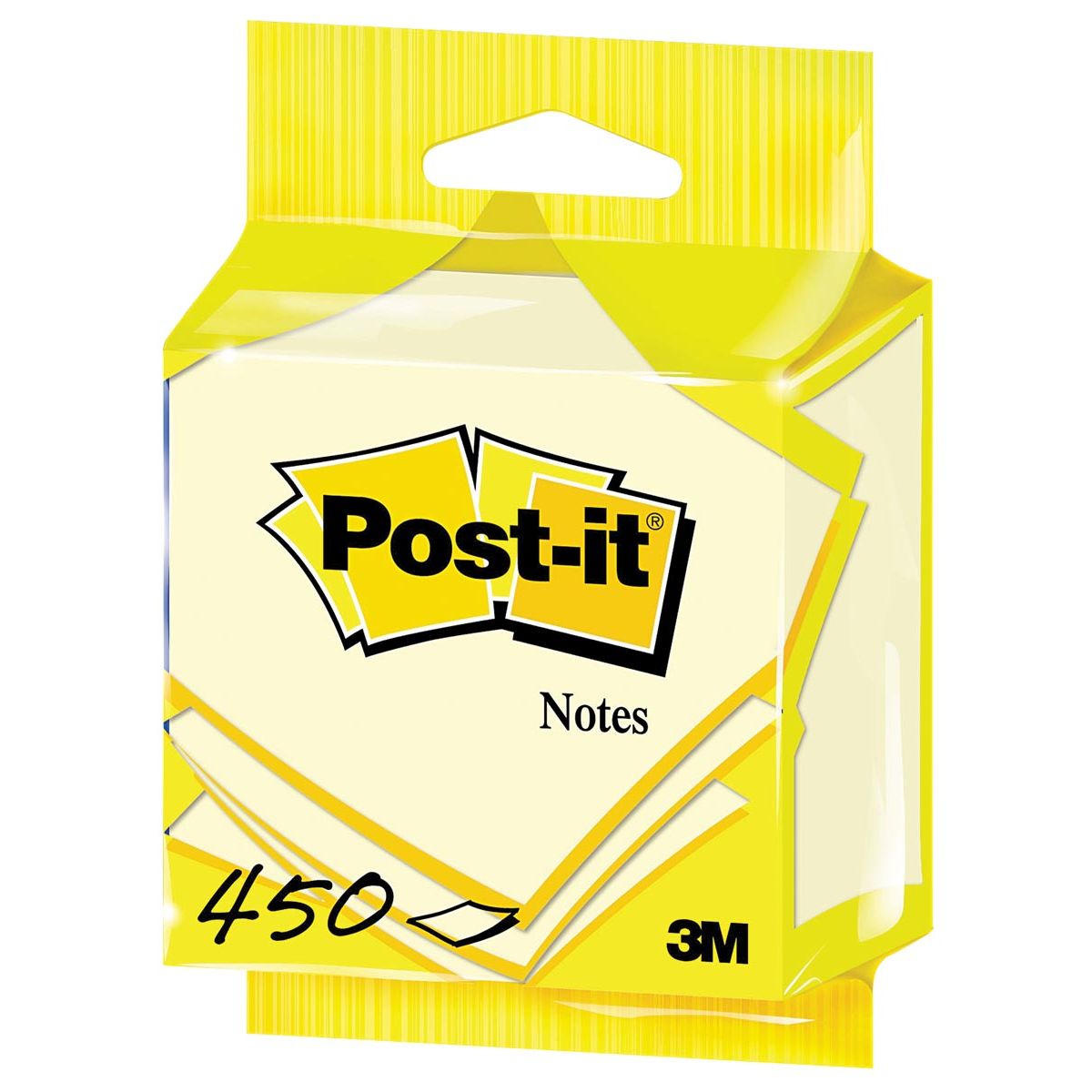 Post-it - Notes, 450 vel, ft 76 x 76 mm, geel, op blister