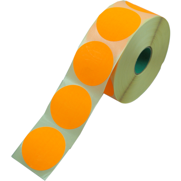 Klika - Label | Advertising label | paper | permanent | ∅62mm | fluoro/orange | roll of 1500 pieces