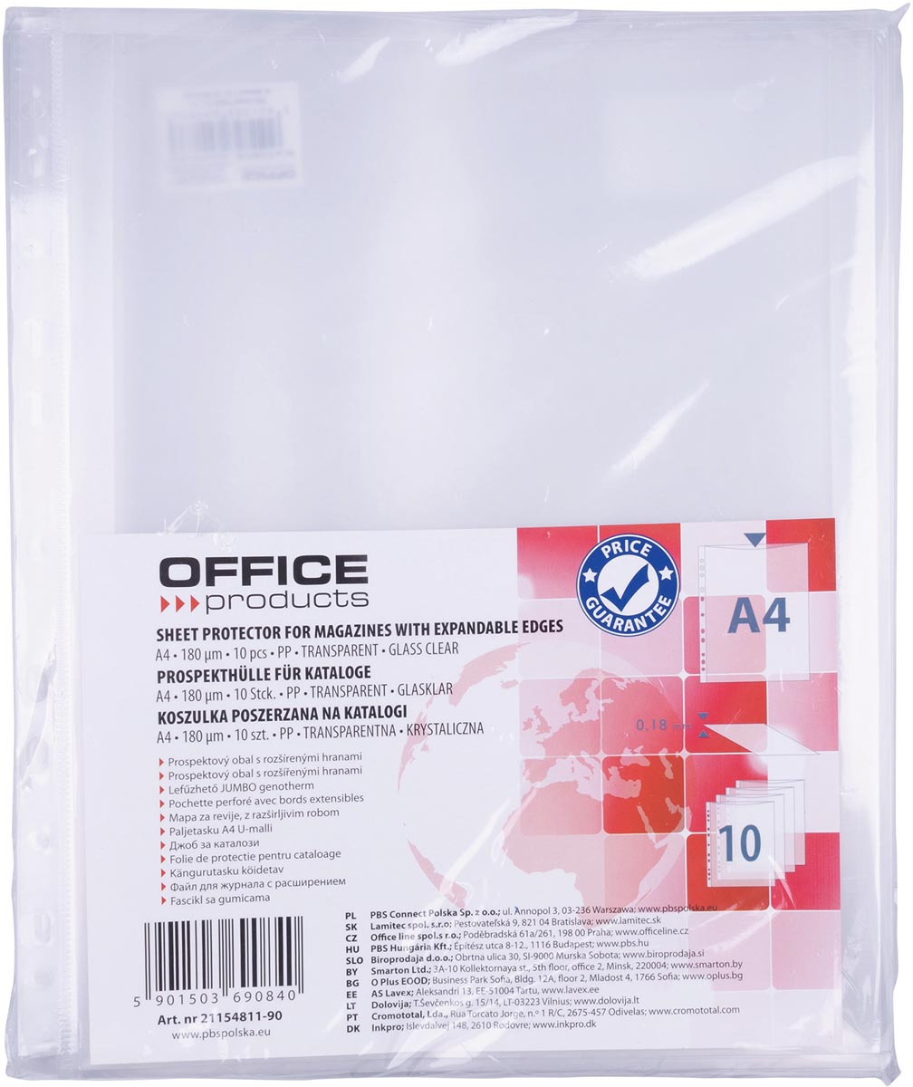 OFFICE products - harmonica showtas, A4, PP, 180 micron, glashelder