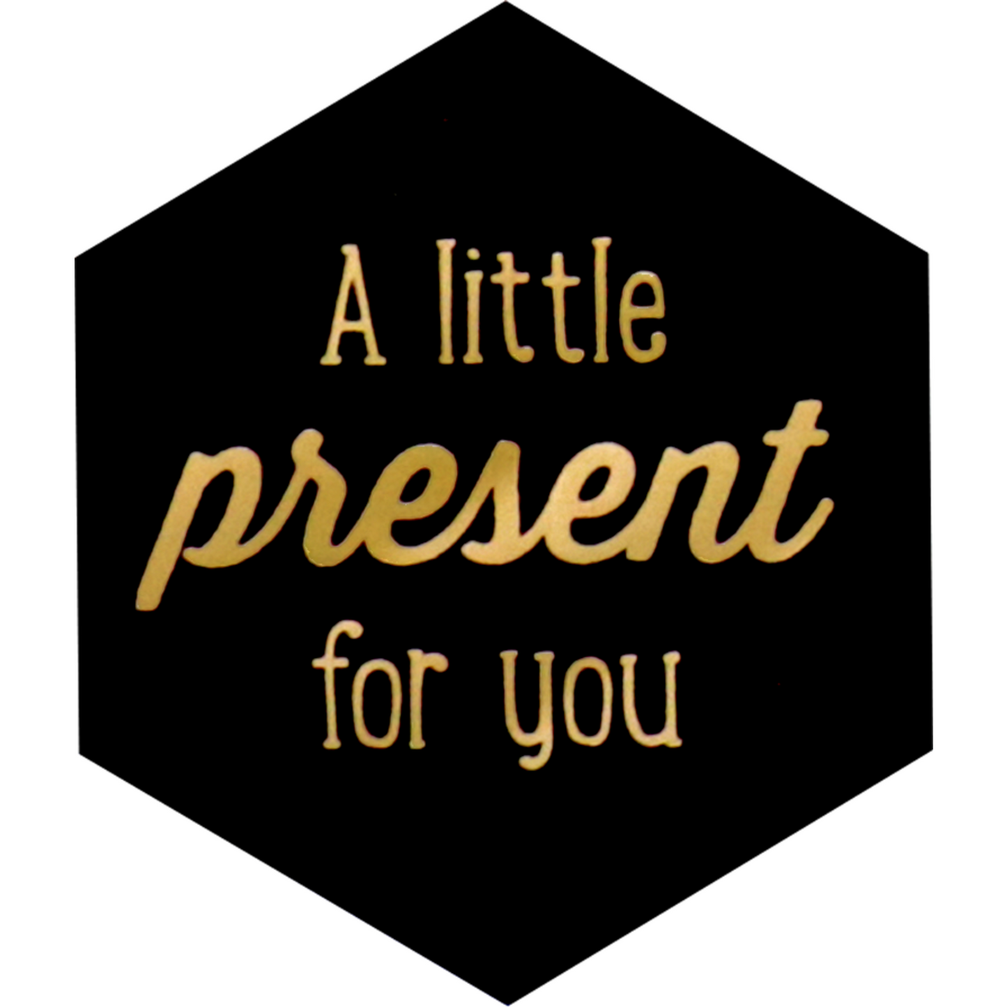 Klika - Etiqueta | papel | Pequeño regalo para ti | 50x43mm | negro/oro | rollo de 500 piezas